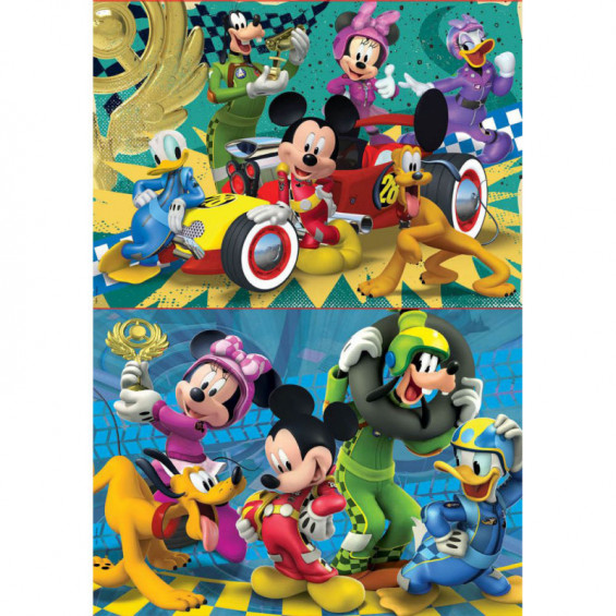 Puzzle 2 x 20 Piezas Mickey Roadster Racers