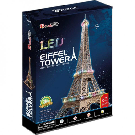Puzzle 3D Torre Eiffel con Luz 82 Piezas
