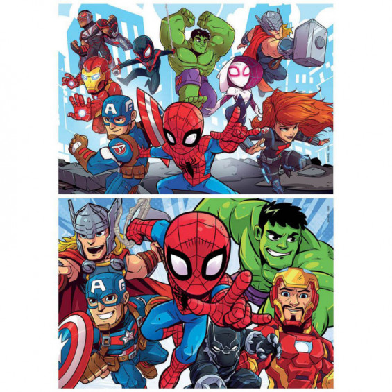 Puzzle Madera 2 x 25 Piezas Marvel Super Hero Adventures