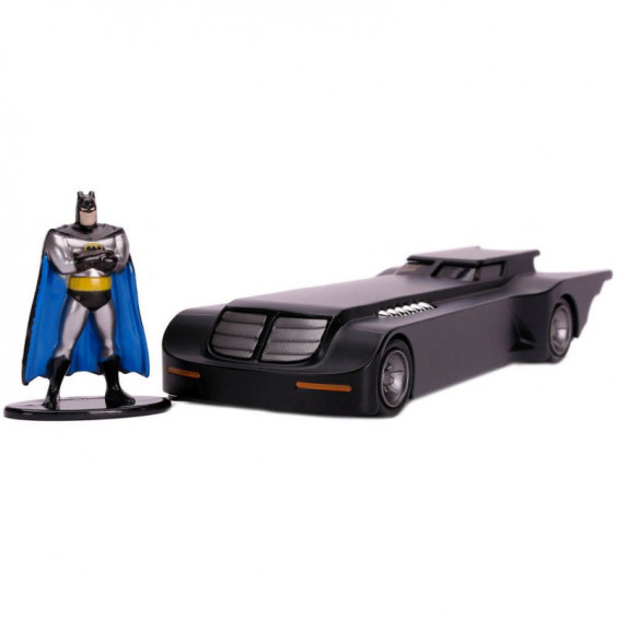 Batman Batmóvil Metal Animated y Batman