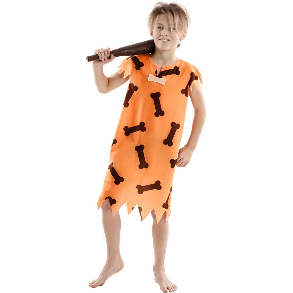 Abundante llave inglesa llamar Disfraz Infantil Cavernicola Naranja Talla 10-12 Años