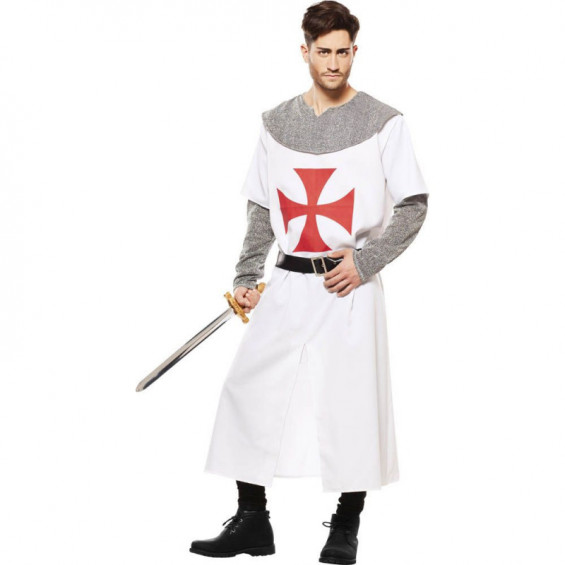 Disfraz Adulto Cruzado Medieval Blanco Talla S