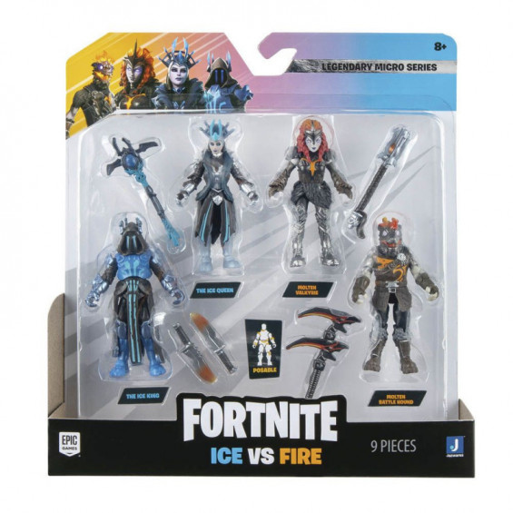 Fortnite Pack 4 Figuras Ice Vs Fire