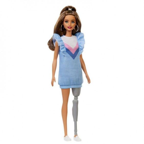 Barbie Fashionista con Pierna Protésica y Vestido con Volantes