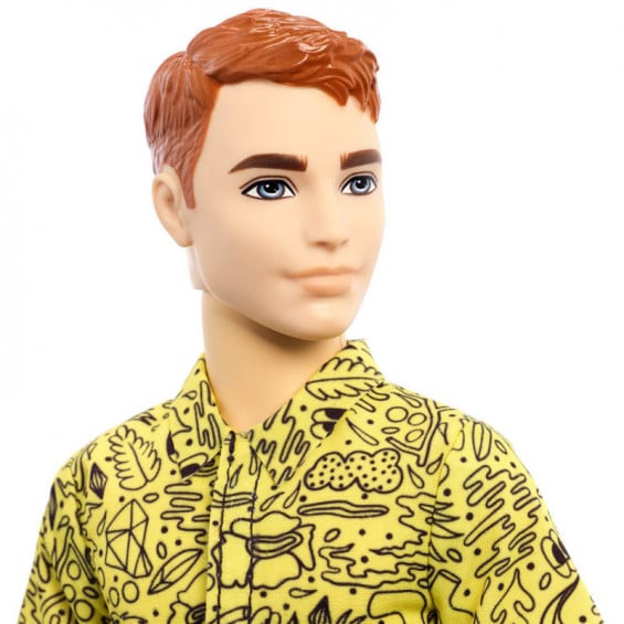 Barbie Ken Fashionista Pelirrojo con Camiseta Amarilla con Dibujo