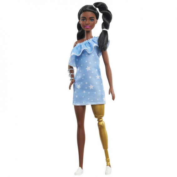 Barbie Fashionista con Vestido Vaquero y Estampado de Estrellas