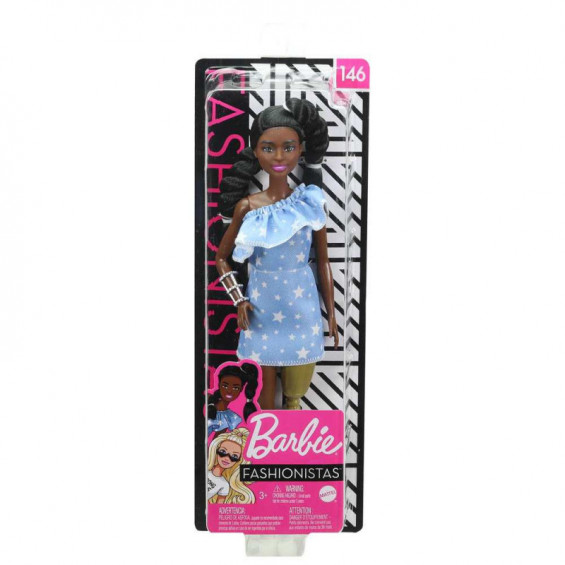 Barbie Fashionista con Vestido Vaquero y Estampado de Estrellas