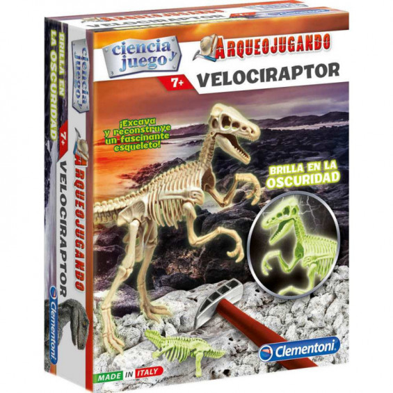 Ciencia y Juego Arqueojugando Velociraptor Fluorescente