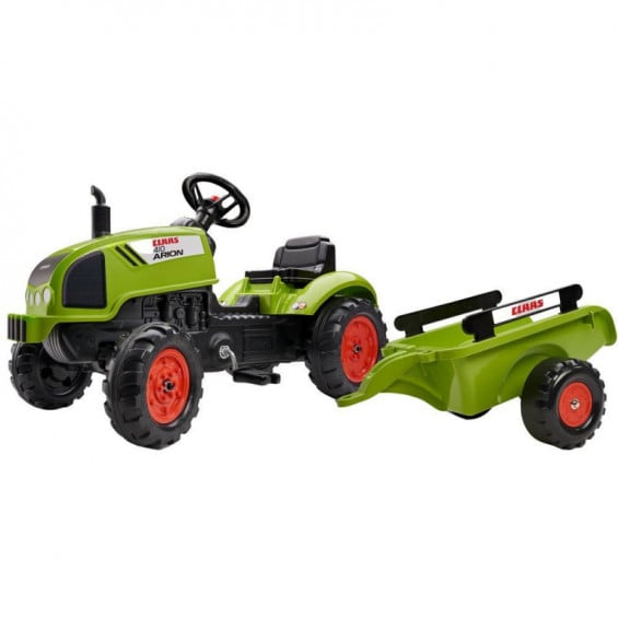 Tractor Claas Verde con Remolque
