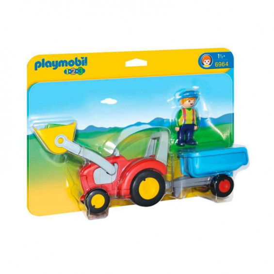 Playmobil 1.2.3 Tractor con Remolque - 6964