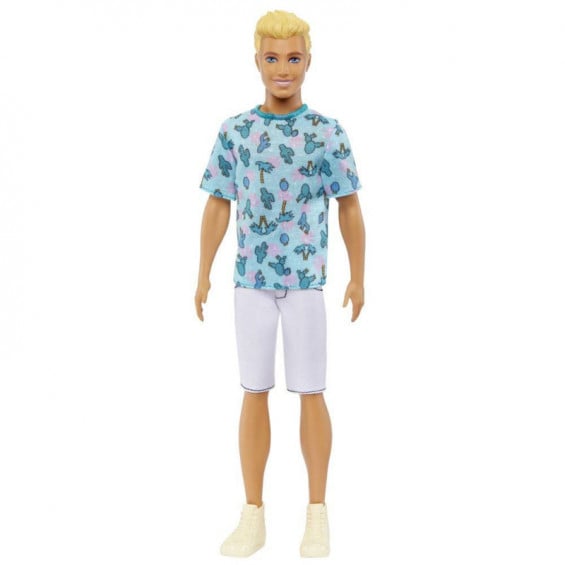Barbie Ken Fashionista Rubio Con Camiseta De Cactus Y Pantalones Cortos Con Zapatillas