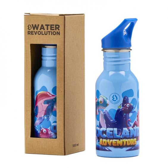 Botella cantimplora infantil de tritan 500ml en caja de Water Revolution  'Gatos' - Regaliz Distribuciones Español