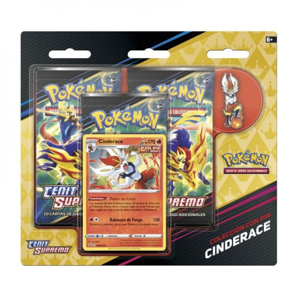 Pokémon Juego De Cartas Coleccionables Colección Con Pin Cinderace 12.5