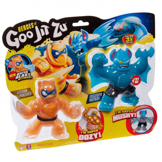 Goo Jit Zu Pack 2 Héroes Golden Pantaro y Battaxe