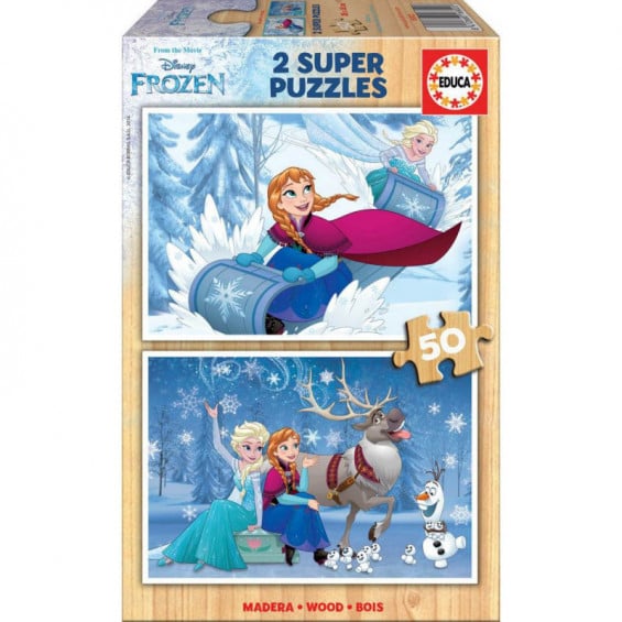 Puzzle Madera 2 x 50 Piezas Frozen