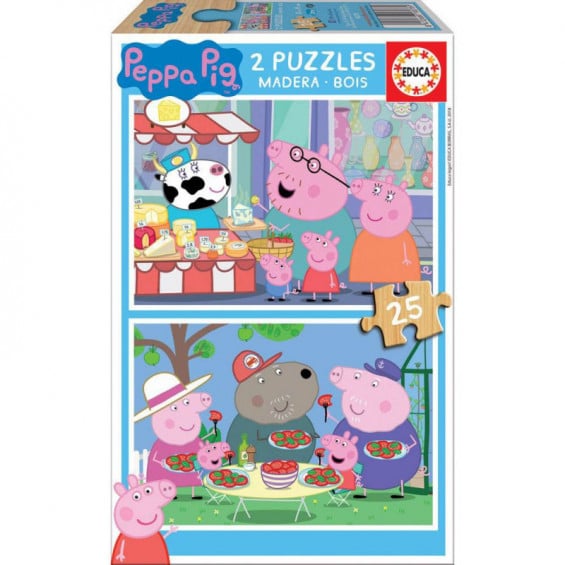 Puzzle Madera 2 x 25 Piezas Peppa Pig