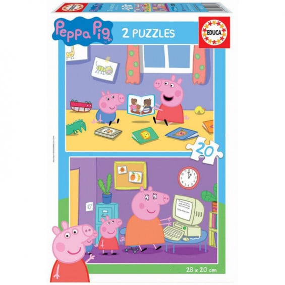 Puzzle 2 x 20 Piezas Peppa Pig