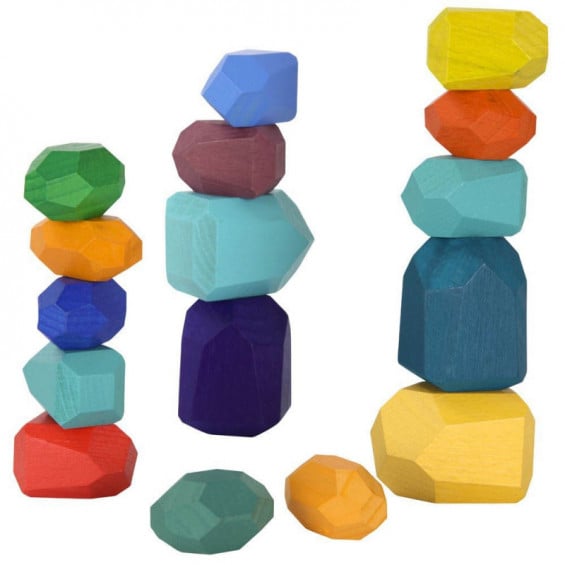 Nenittos Piedras de Madera Apilables 16 Piezas