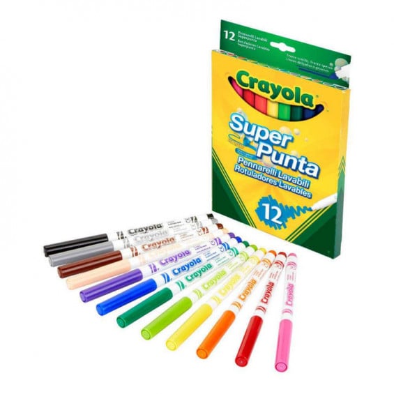 Crayola® 12 Rotuladores Súper Lavables Colores Pastel