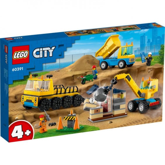LEGO City Camiones de Obra y Grúa con Bola de Demolición - 60391
