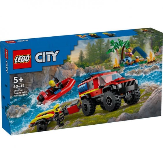 LEGO City Fire Camión De Bomberos 4x4 Con Barco De Rescate - 60412
