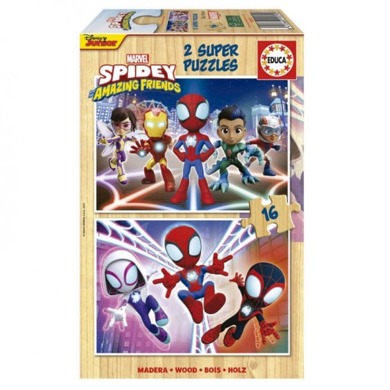 Puzzle Madera 16 x 2 Piezas Spidey And His Amazing Friends