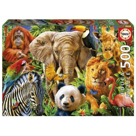 Puzzle 500 Piezas Collage de Animales Salvajes