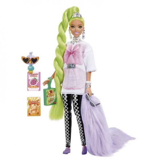 Barbie Fashionista Extra Pelo Verde Neón
