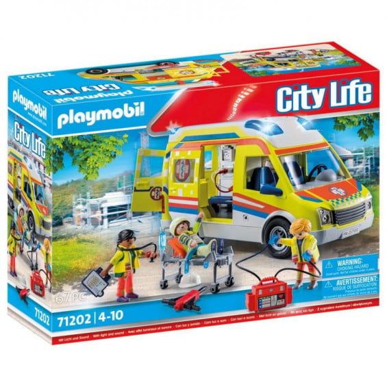 PLAYMOBIL City Life Ambulancia con Luz y Sonido - 71202