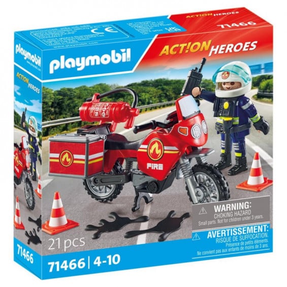 PLAYMOBIL Action Heroes Moto De Bomberos - 71466