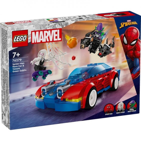 LEGO Súper Héroes Marvel Coche de Spider-Man y Duende Verde Venomizado - 76279