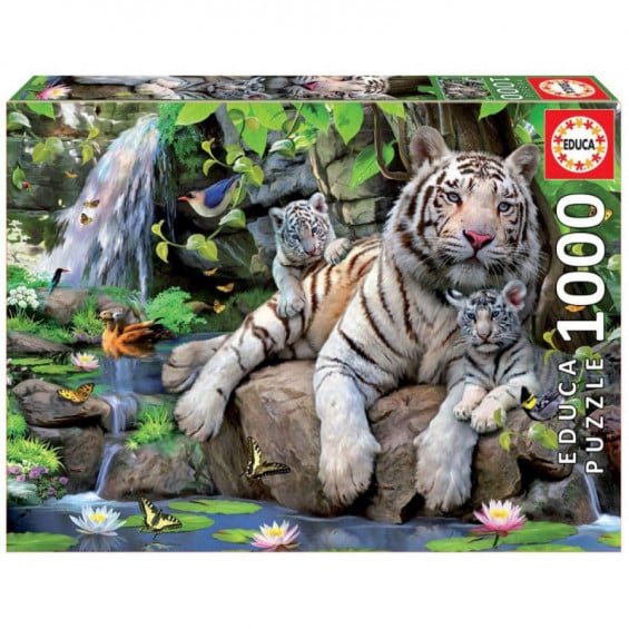 Puzzle 1000 Piezas Tigres Blancos de Bengala