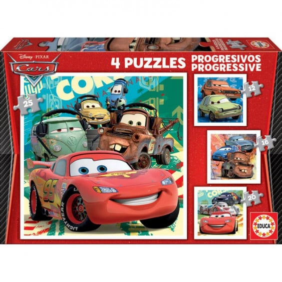Puzzle Progresivo 12-16-20-25 Piezas Cars 2