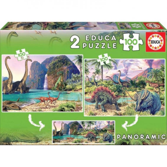 Puzzle 2 x 100 Piezas Dino World