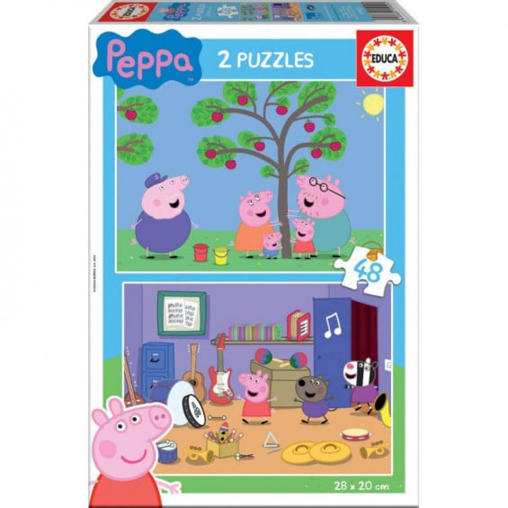 Puzzle 2 x 48 Piezas Peppa Pig