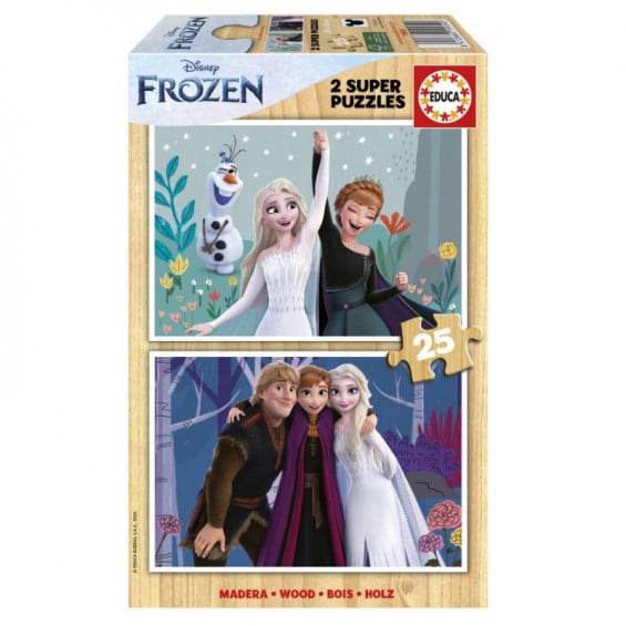 Educa Puzzle Madera 2 x 25 Piezas Frozen