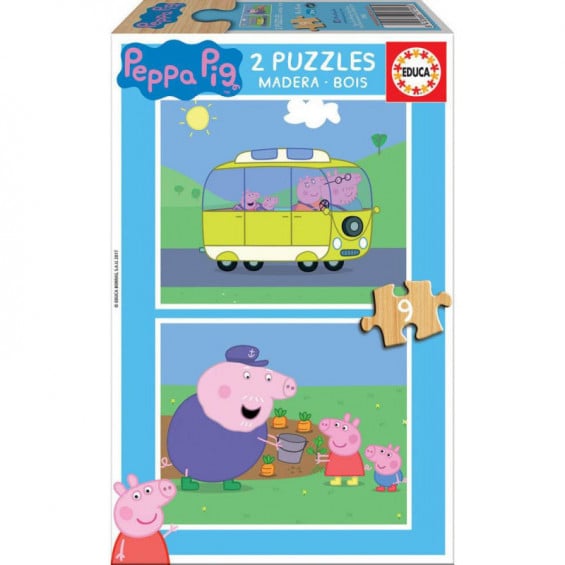 Puzzle Madera 2 x 9 Piezas Peppa Pig