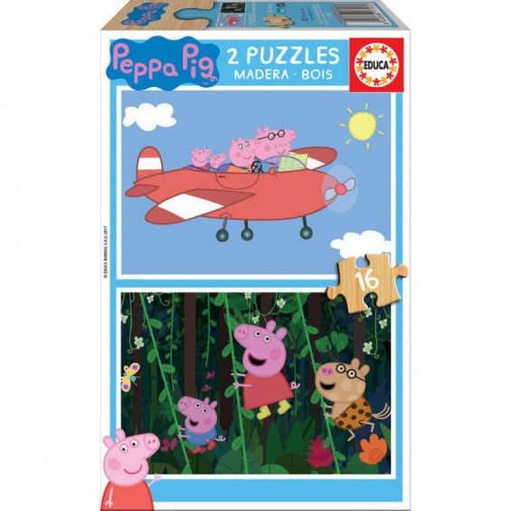 Puzzle Madera 2 x 16 Piezas Peppa Pig