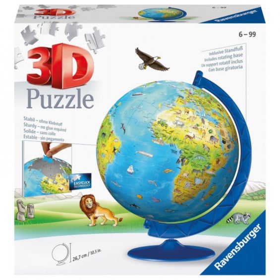 Ravensburger Puzzle 3D 180 Piezas Globo Terráqueo Nueva Edición