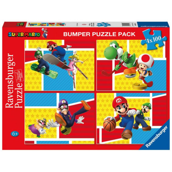 Ravensburger Puzzle 4 x 100 Piezas Super Mario