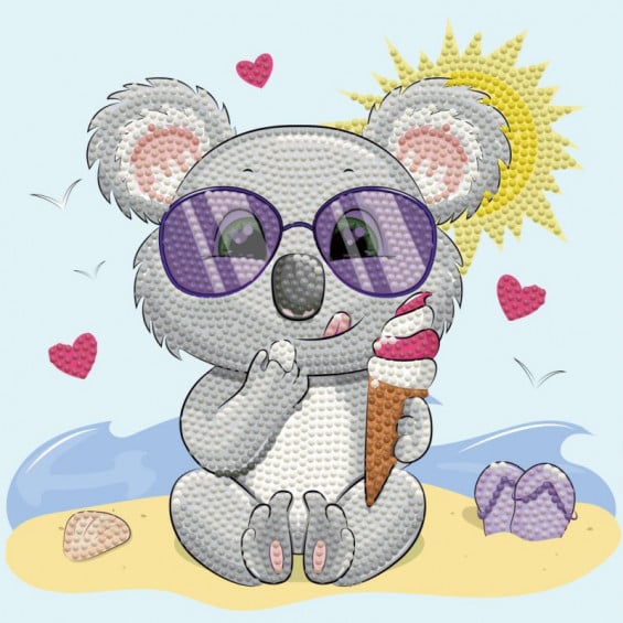 Diamond Dotz Koala con Helado Cuadro de Diamantes 5D