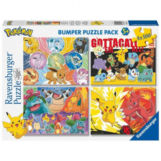 Ravensburger Puzzle 4 x 100 Piezas Pokémon Bumper Pack