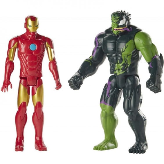 Marvel Titan Hero Series Pack Figuras Iron Man y Hulk Venomizado