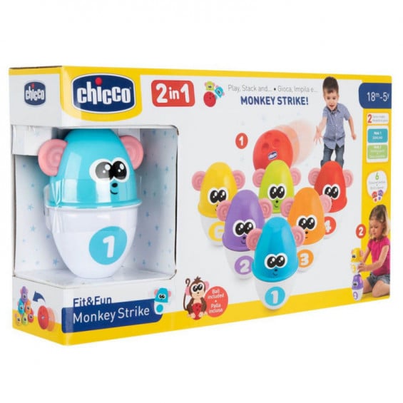 Chicco Fit & Fun Monkey Strike Bolos Apilables