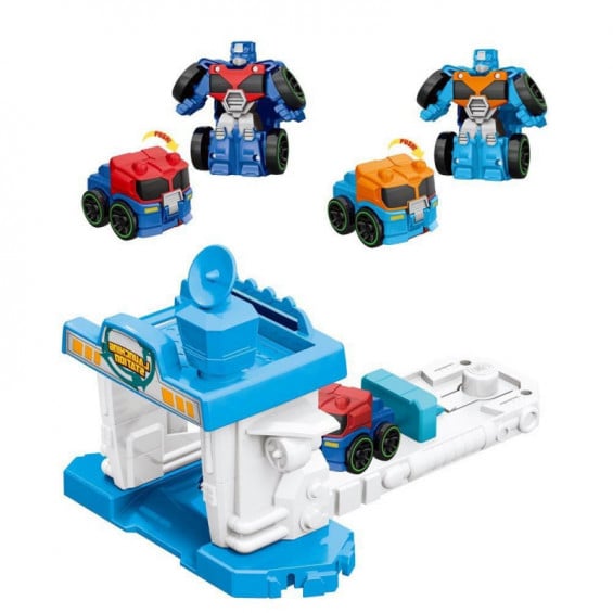 Transformer Con Pista Lanzadera Azul