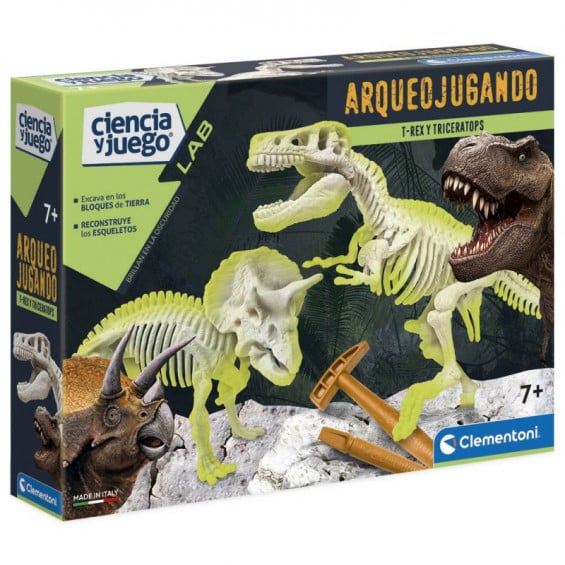 Ciencia y Juego Arqueojugando T-Rex y Triceraptors