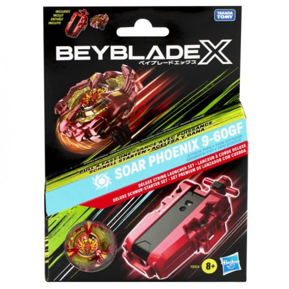 Beyblade X Soar Phoenix 9-60GF Set Premium de Lanzador con Cuerda