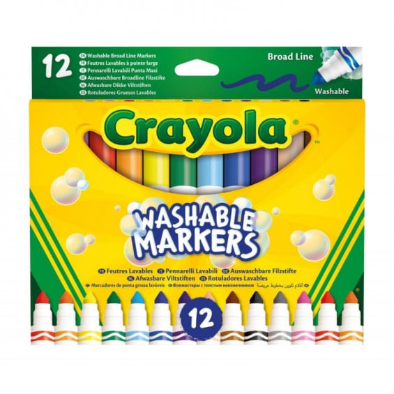 Crayola 12 Rotuladores Súper Lavables Maxi Punta