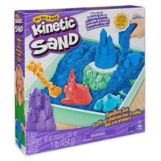 Kinetic Sand Set Azul con Arenero y Arena Mágica