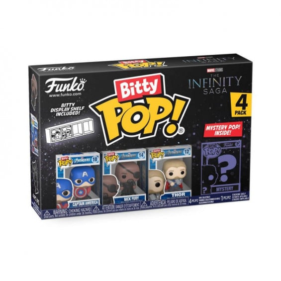 Funko Bitty Pop! Marvel Pack 4 Figuras De Vinilo Serie 1 Varios Modelos